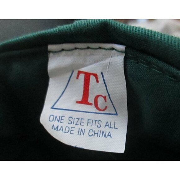 trucker Skater Cap  NEW True Vtg 90s Green Cloth Nebraska Bank Graphic OSFA - Picture 3 of 3
